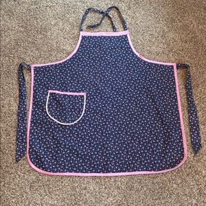 Navy and Pink Floral Full Apron, Handmade with 🩷